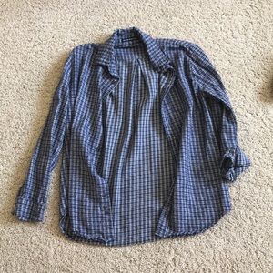 Dark and light blue flannel.